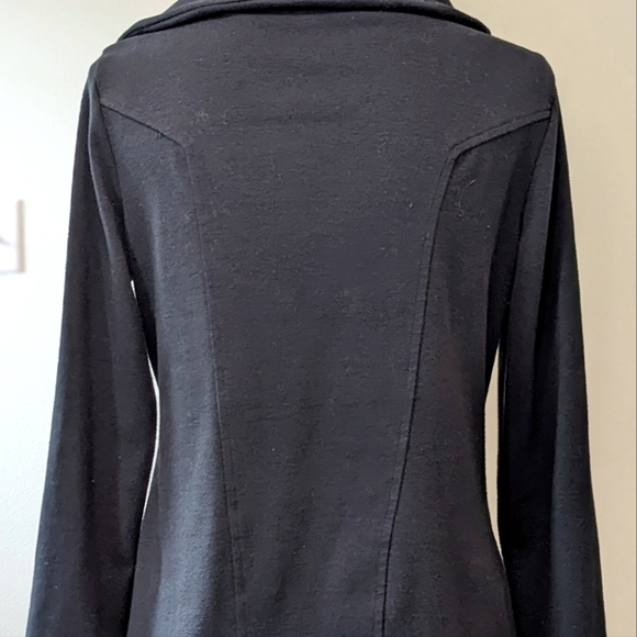 Banana Republic Women's Petite Jacket Black Full Zip Shawl Collar Pockets MP - Picture 6 of 9